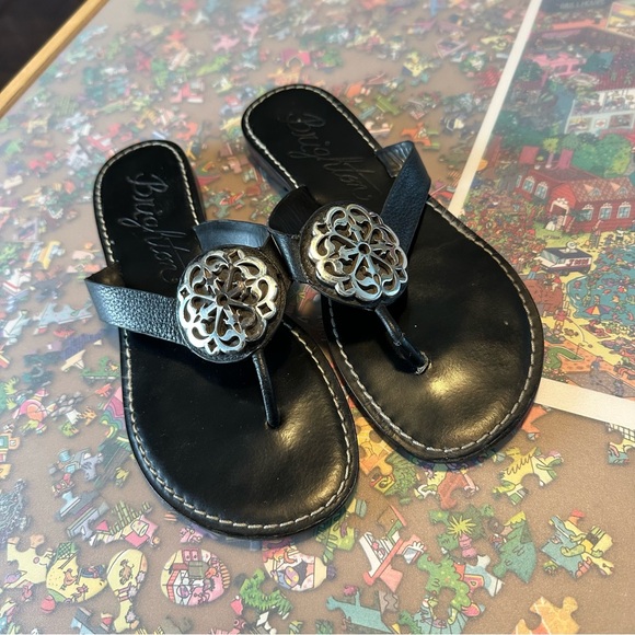 Brighton Leather Sandals with Silver Buckle Accent - Picture 3 of 12